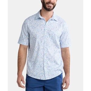 NEW NWT Mens Sz Large (42-44) White BBQ Print Classic Fit Button Up Shirt GEORGE